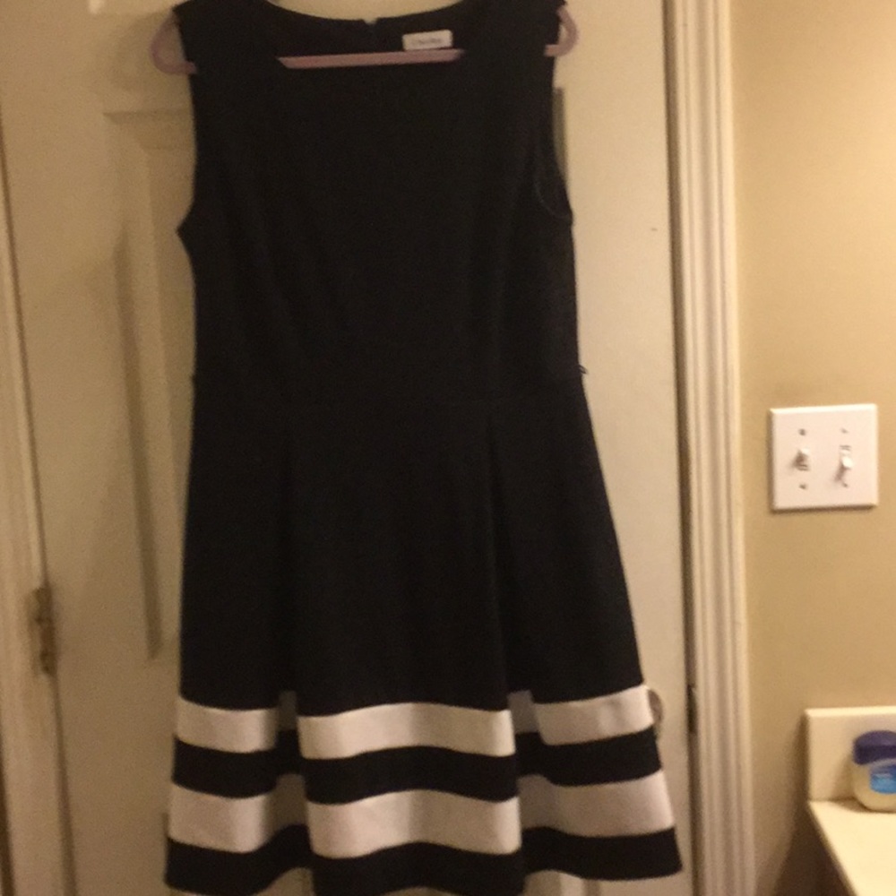 Black with white stripes dress